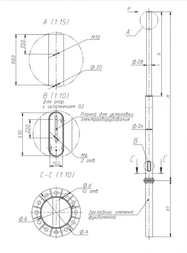 Опоры контактной сети TФ-2000-9,0-01